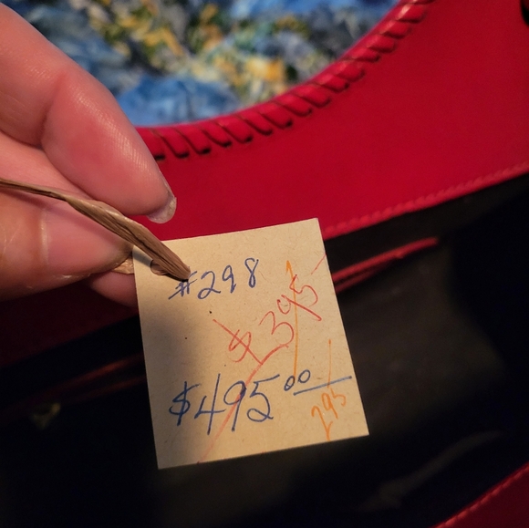 Red leather large handbag - Picture 9 of 9